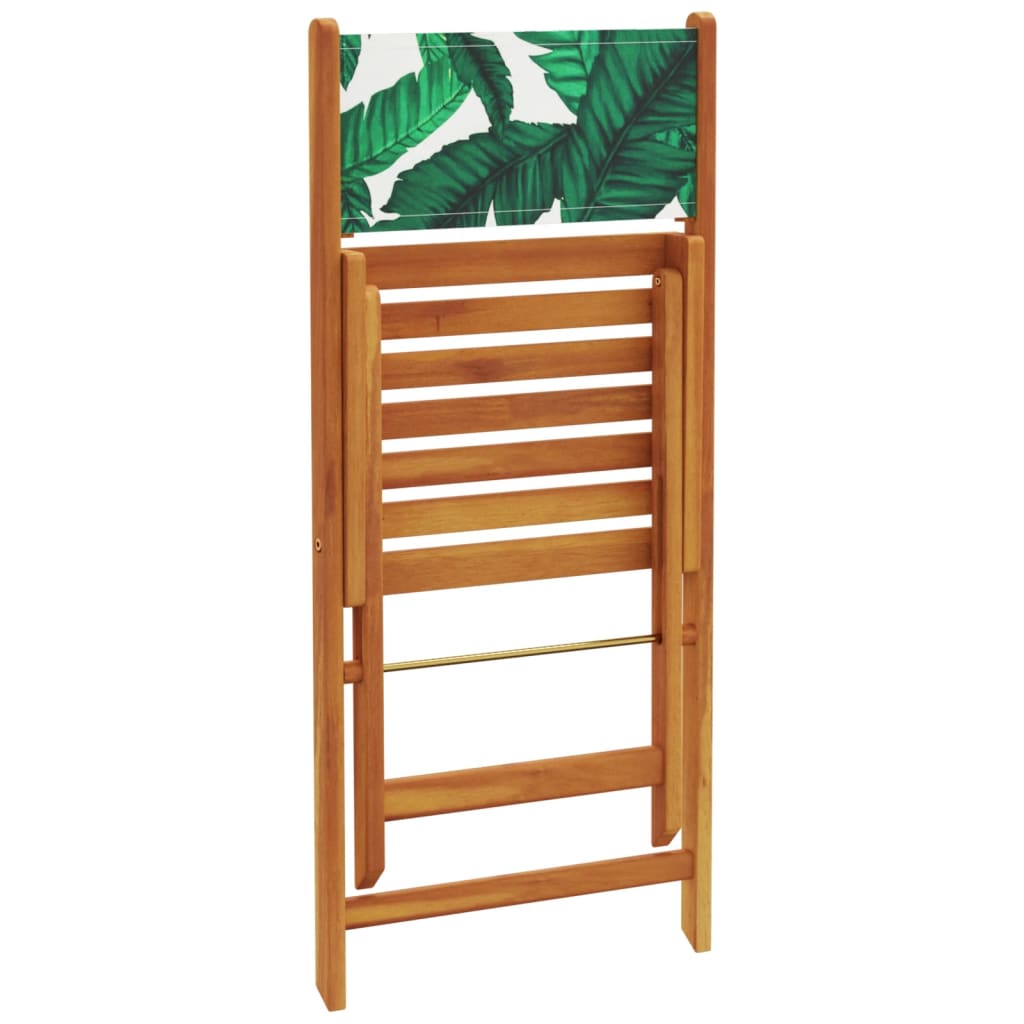 Ensemble de bistro 3 pcs motif de feuilles tissu et bois massif - XIOS