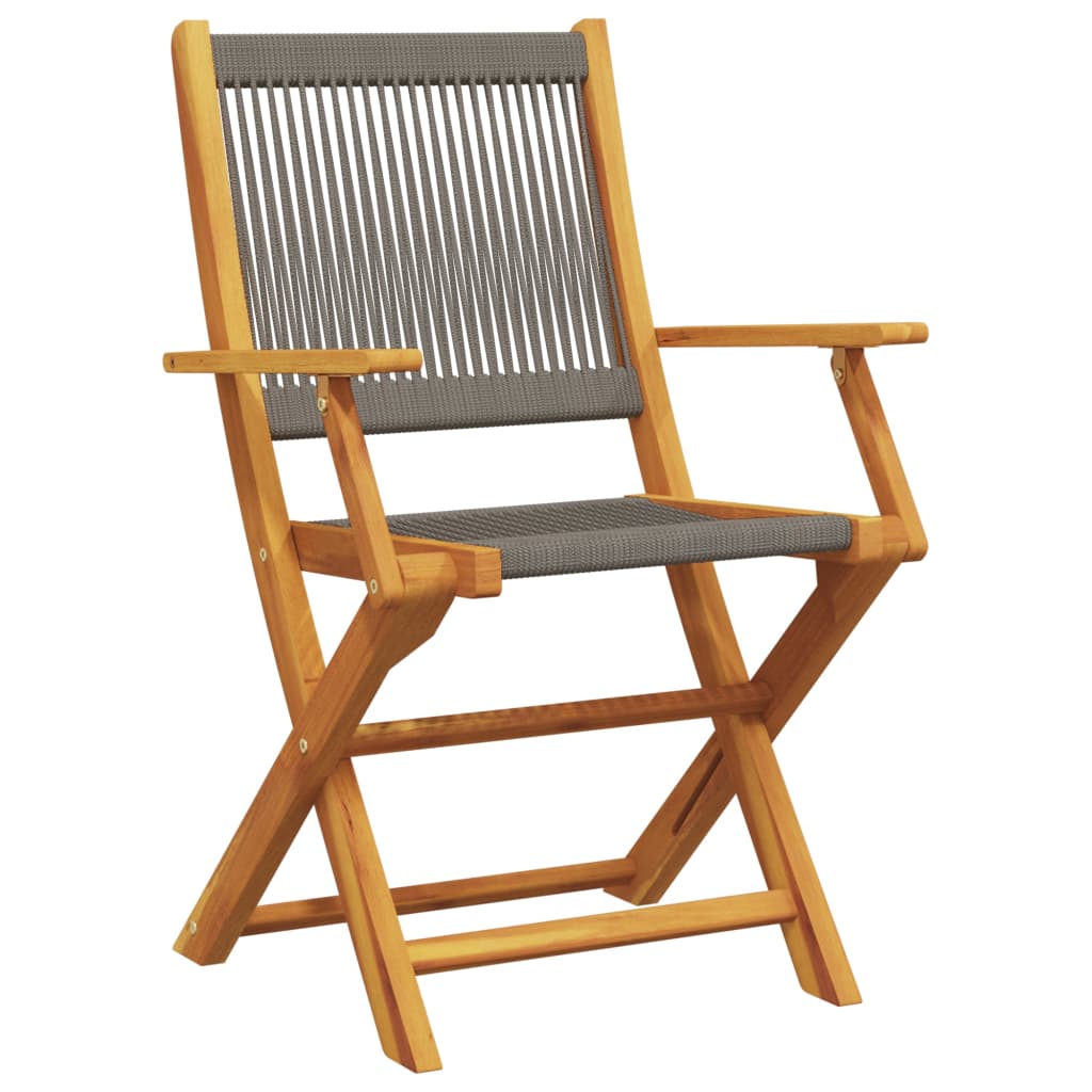 Ensemble de bistro 3 pcs gris polypropylène et bois massif - XIOS