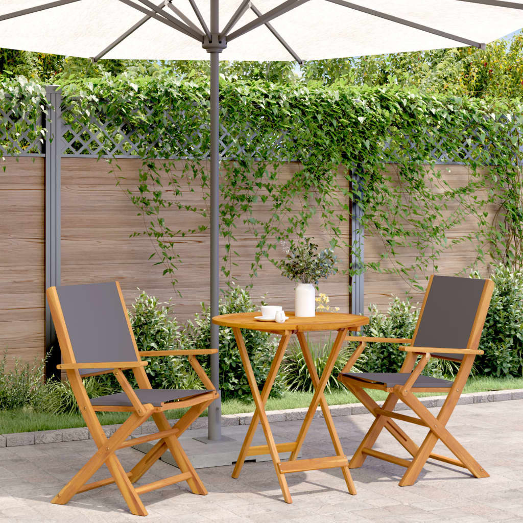 Ensemble de bistro 3 pcs anthracite tissu et bois massif - XIOS