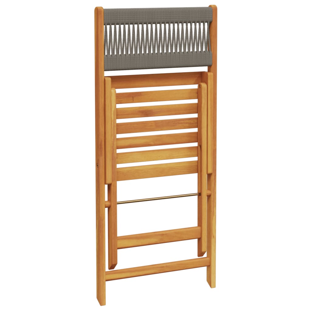 Ensemble de bistro 3 pcs gris polypropylène et bois massif - XIOS