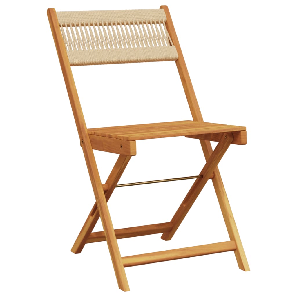 Ensemble de bistro 3 pcs beige polypropylène et bois massif - XIOS