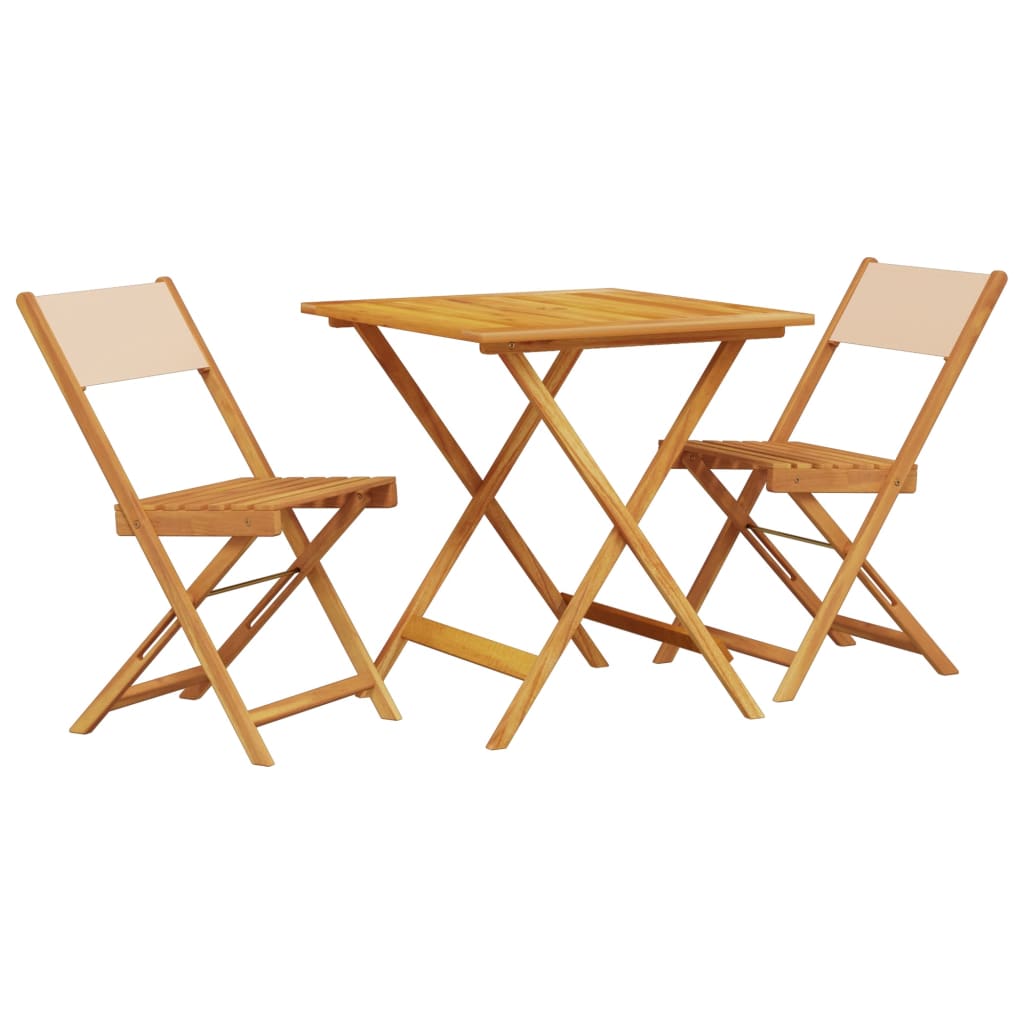 Ensemble de bistro 3 pcs beige tissu et bois massif - XIOS
