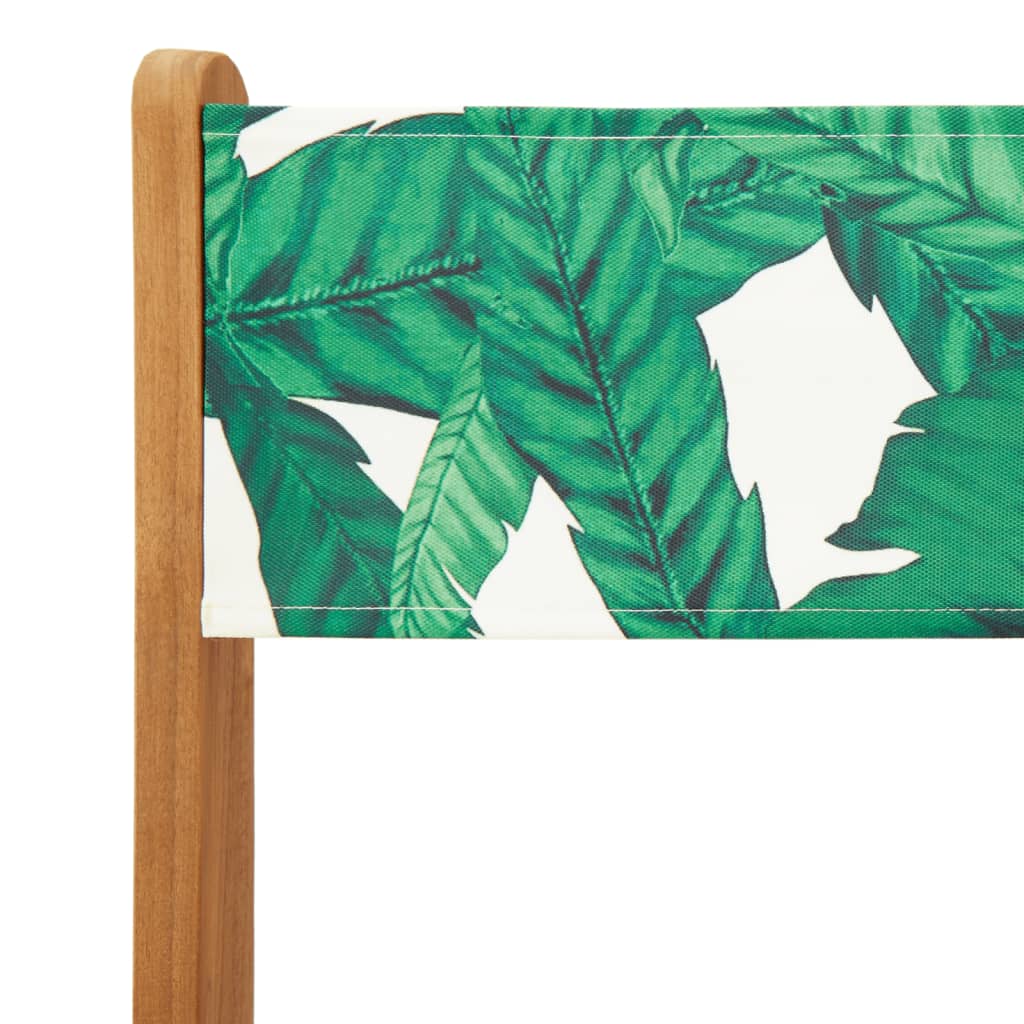 Ensemble de bistro 3 pcs motif de feuilles tissu et bois massif - XIOS