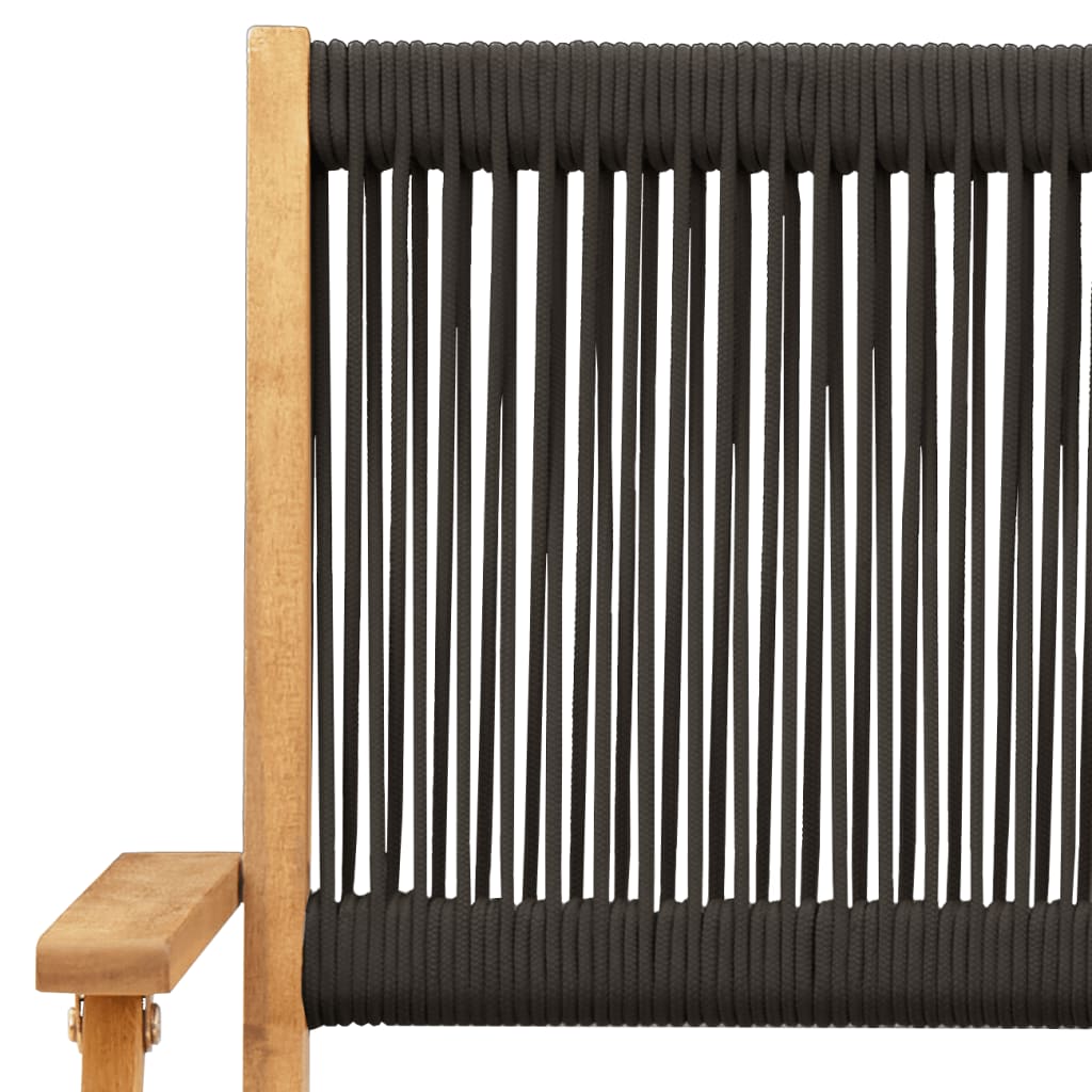 Ensemble de bistro 3 pcs noir polypropylène et bois massif - XIOS