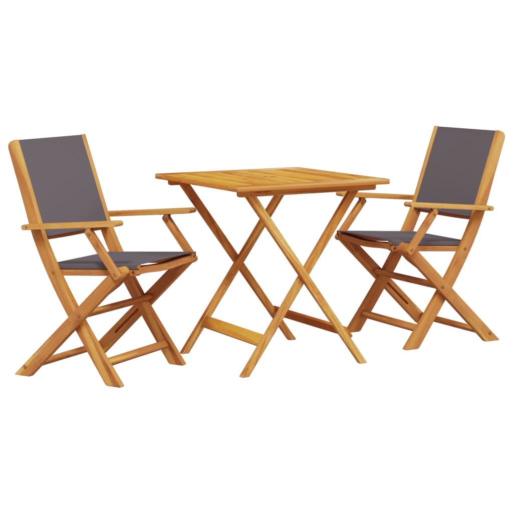 Ensemble de bistro 3 pcs anthracite tissu et bois massif - XIOS