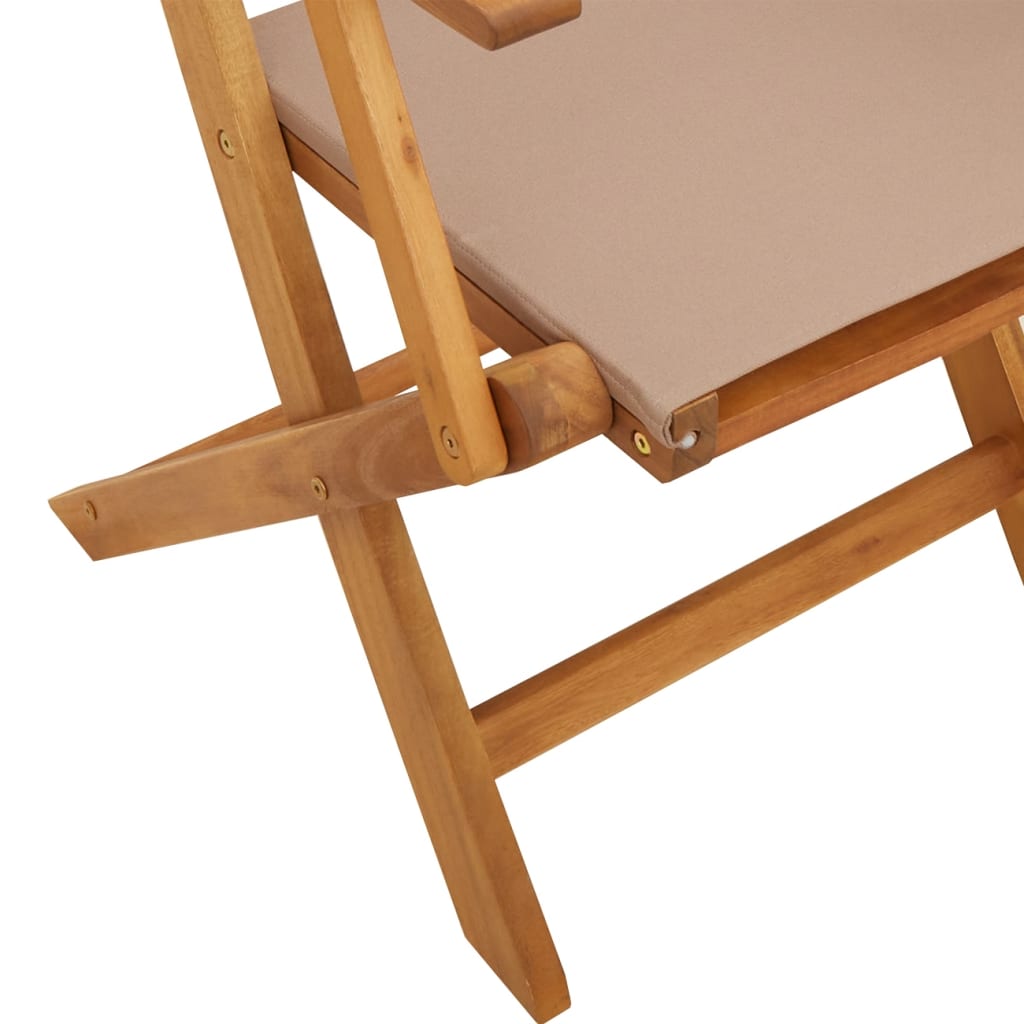 Ensemble de bistro 3 pcs taupe tissu et bois massif - XIOS
