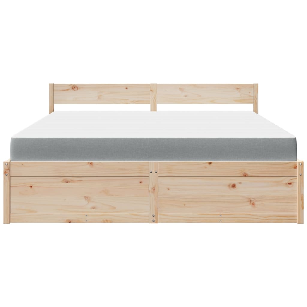 Lit avec tiroirs et matelas 180x200 cm bois massif de pin - XIOS