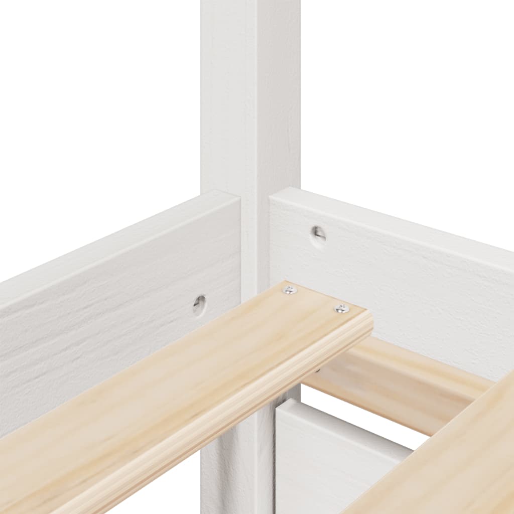 Lit avec tiroirs et matelas blanc 90x200 cm bois massif de pin - XIOS