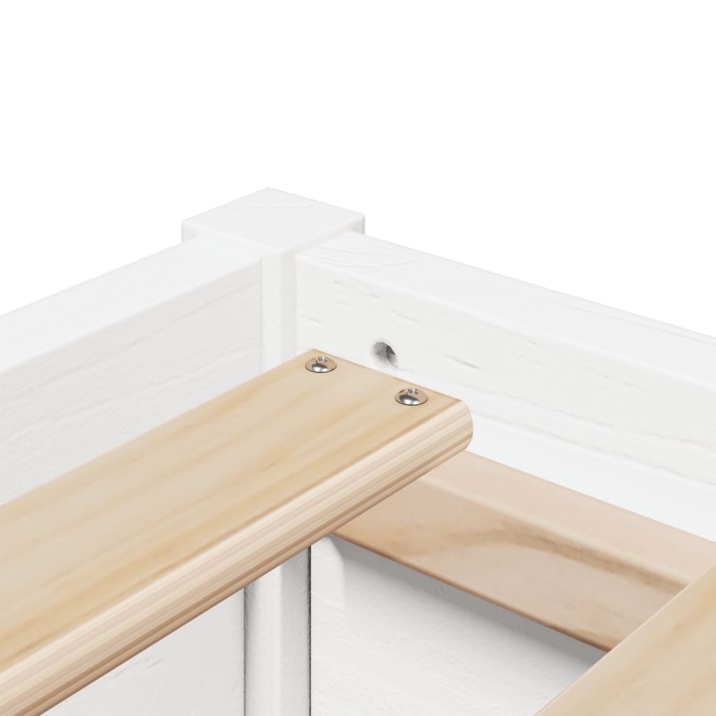 Lit avec matelas blanc 90x190 cm bois massif de pin - XIOS