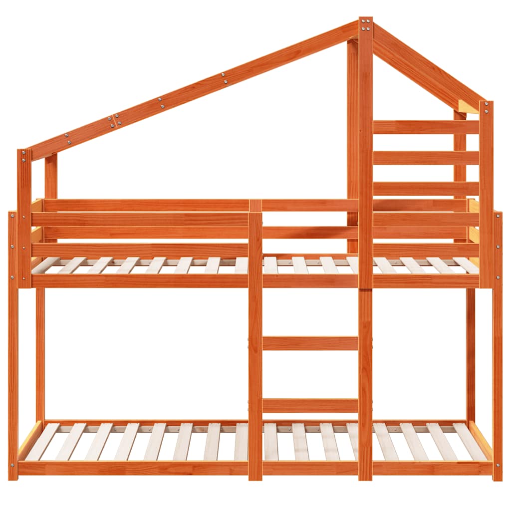 Lit superposé sans matelas cire marron 80x200 cm pin massif - XIOS
