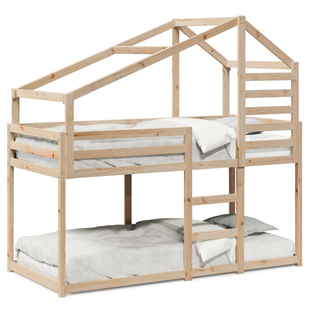 Lit superposé sans matelas 90x200 cm bois de pin massif - XIOS