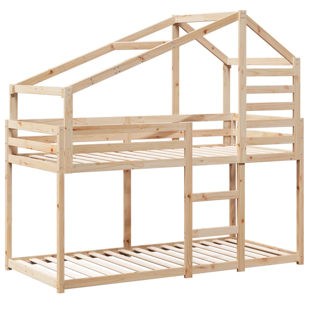 Lit superposé sans matelas 90x200 cm bois de pin massif - XIOS