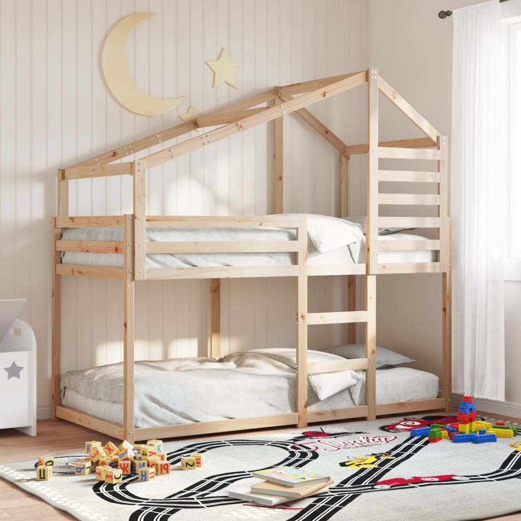 Lit superposé sans matelas 90x200 cm bois de pin massif - XIOS