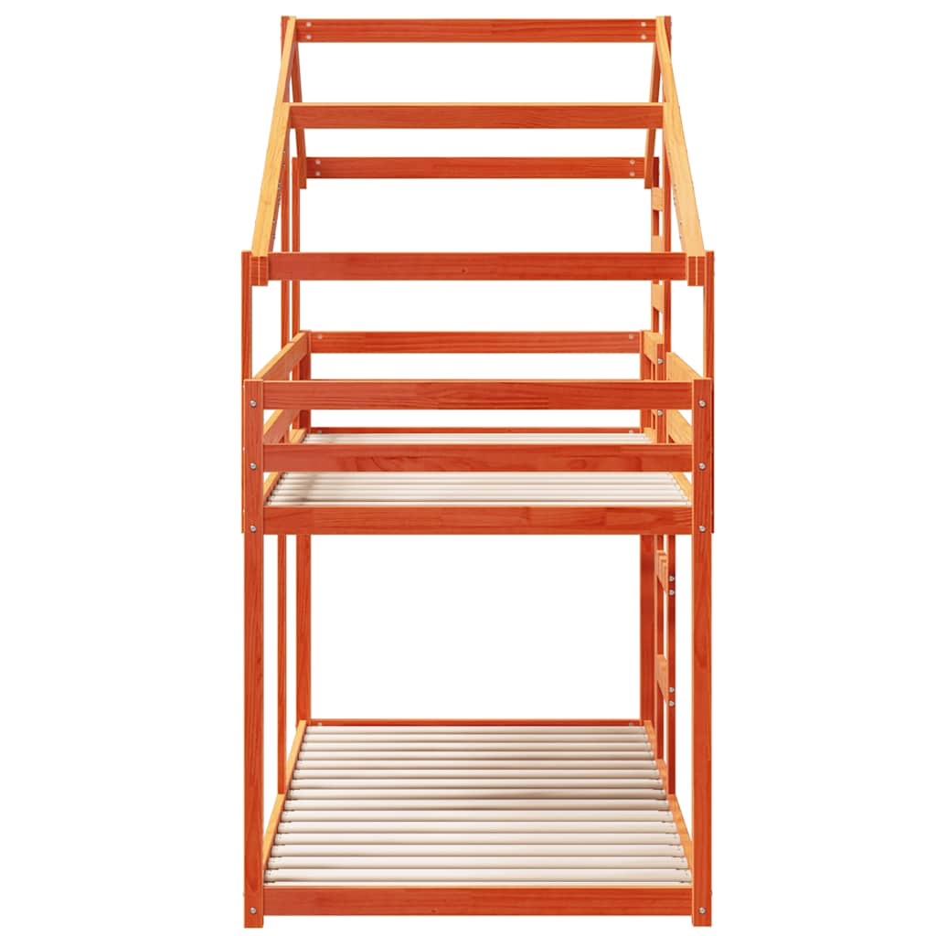 Lit superposé sans matelas cire marron 90x200 cm pin massif - XIOS