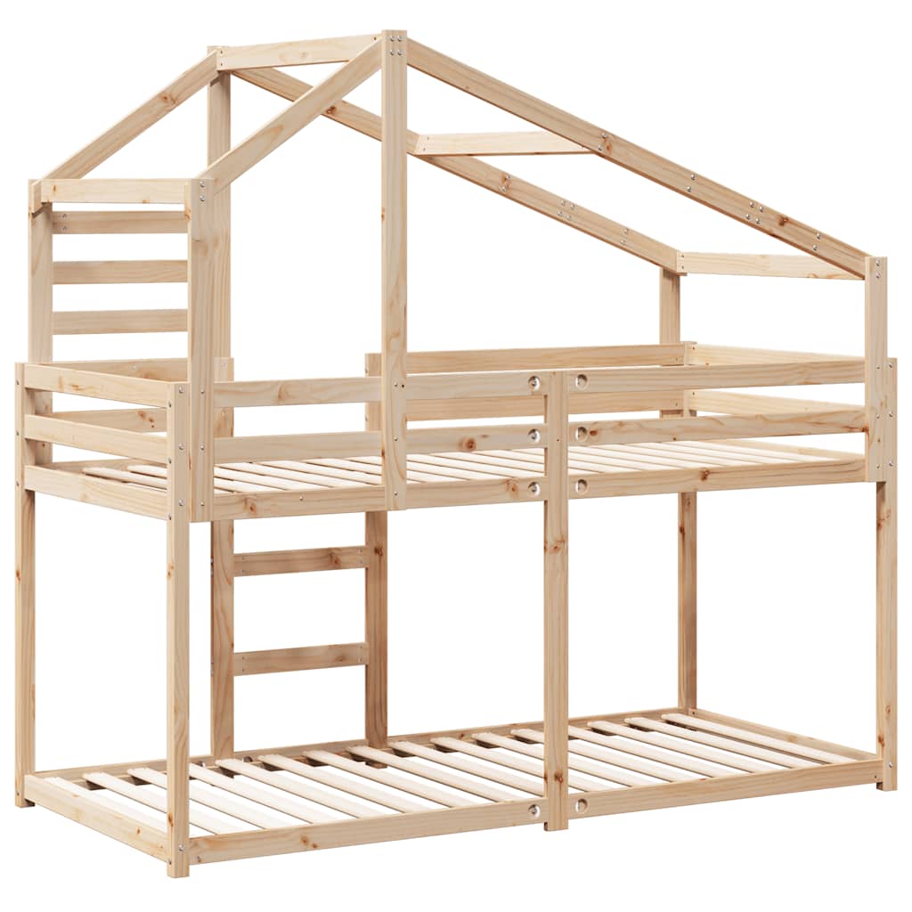 Lit superposé sans matelas 90x200 cm bois de pin massif - XIOS