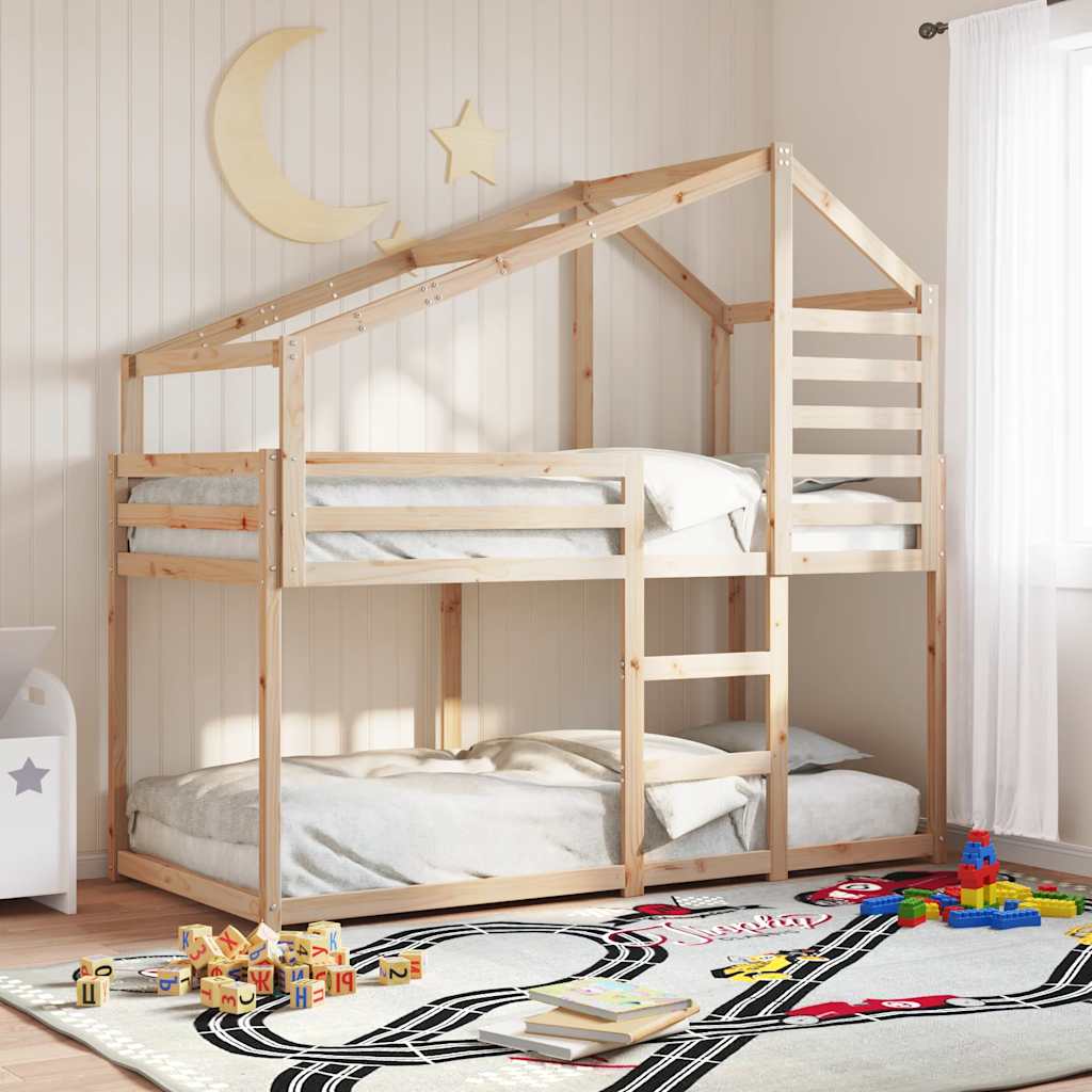 Lit superposé sans matelas 90x200 cm bois de pin massif - XIOS