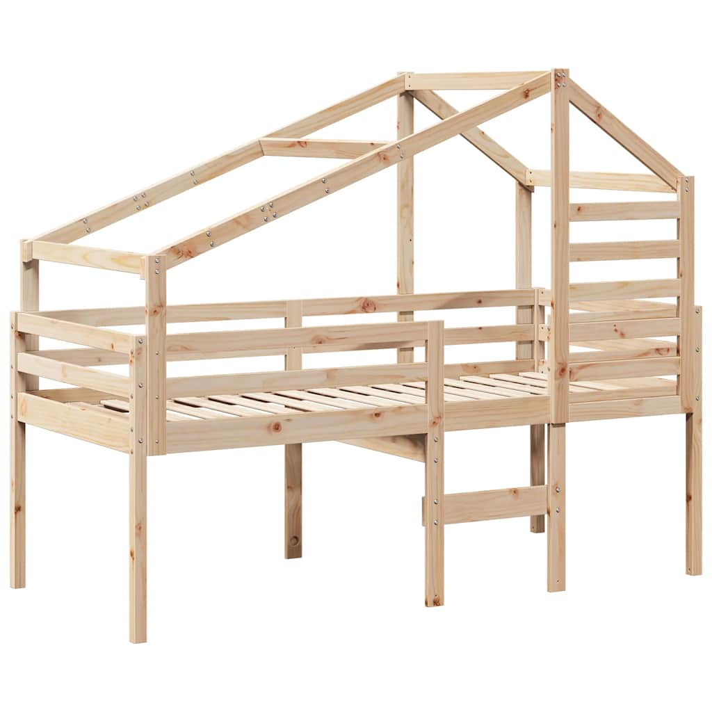 Lit haut sans matelas 80x200 cm bois de pin massif - XIOS