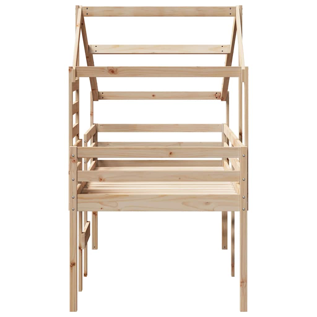 Lit haut sans matelas 80x200 cm bois de pin massif - XIOS