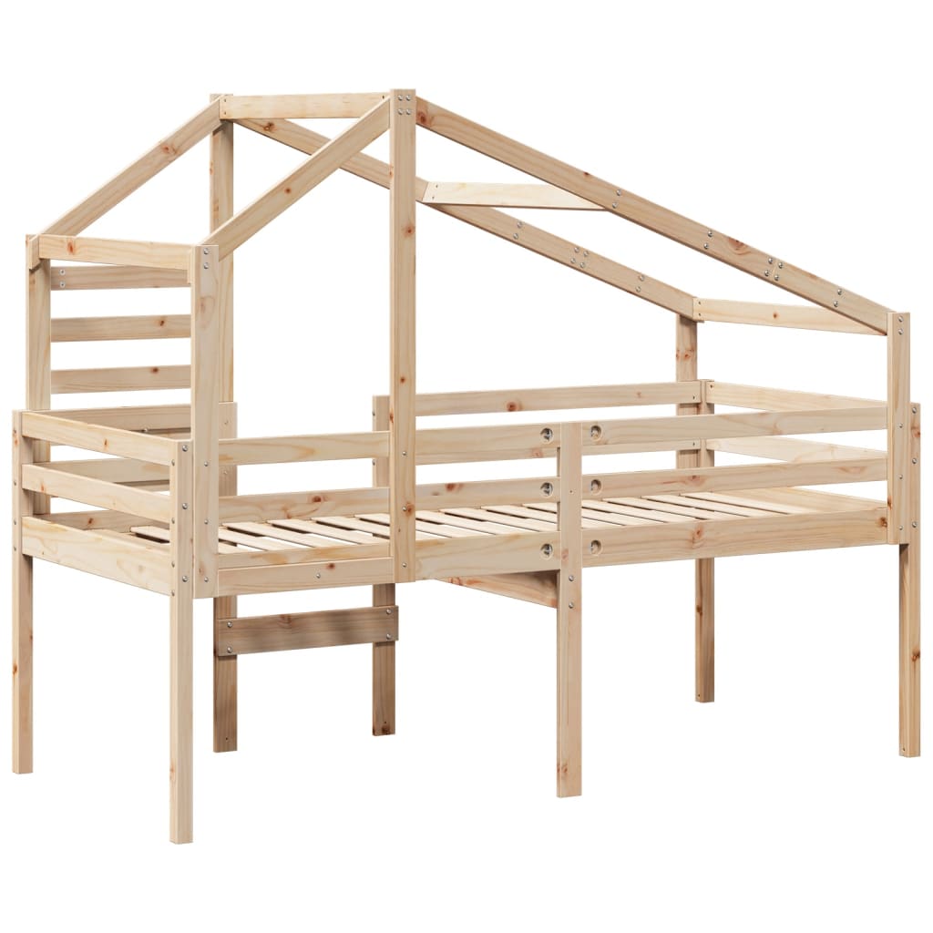 Lit haut sans matelas 80x200 cm bois de pin massif - XIOS