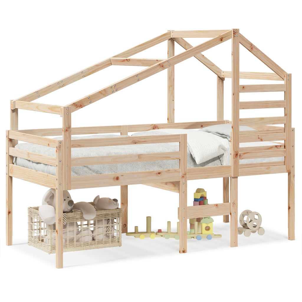 Lit haut sans matelas 90x200 cm bois de pin massif - XIOS