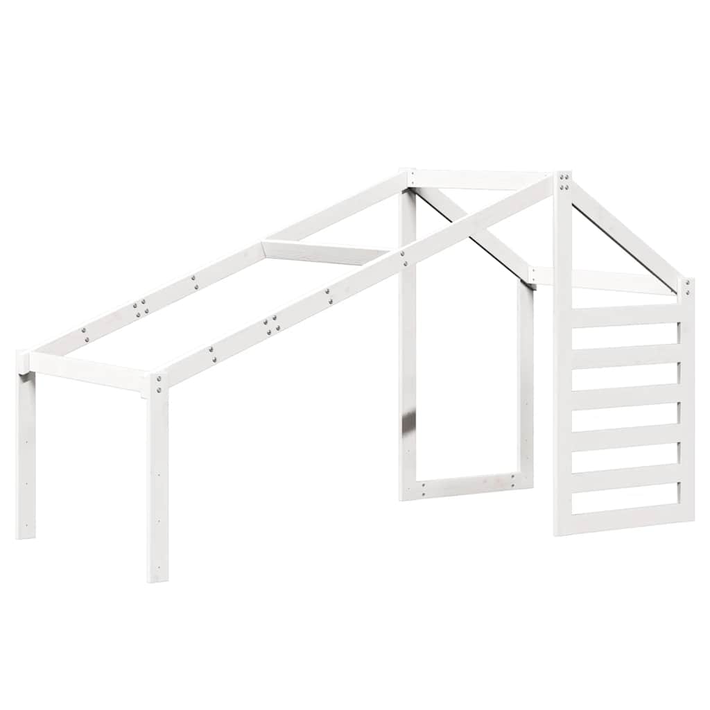 Lit haut sans matelas blanc 90x200 cm bois de pin massif - XIOS