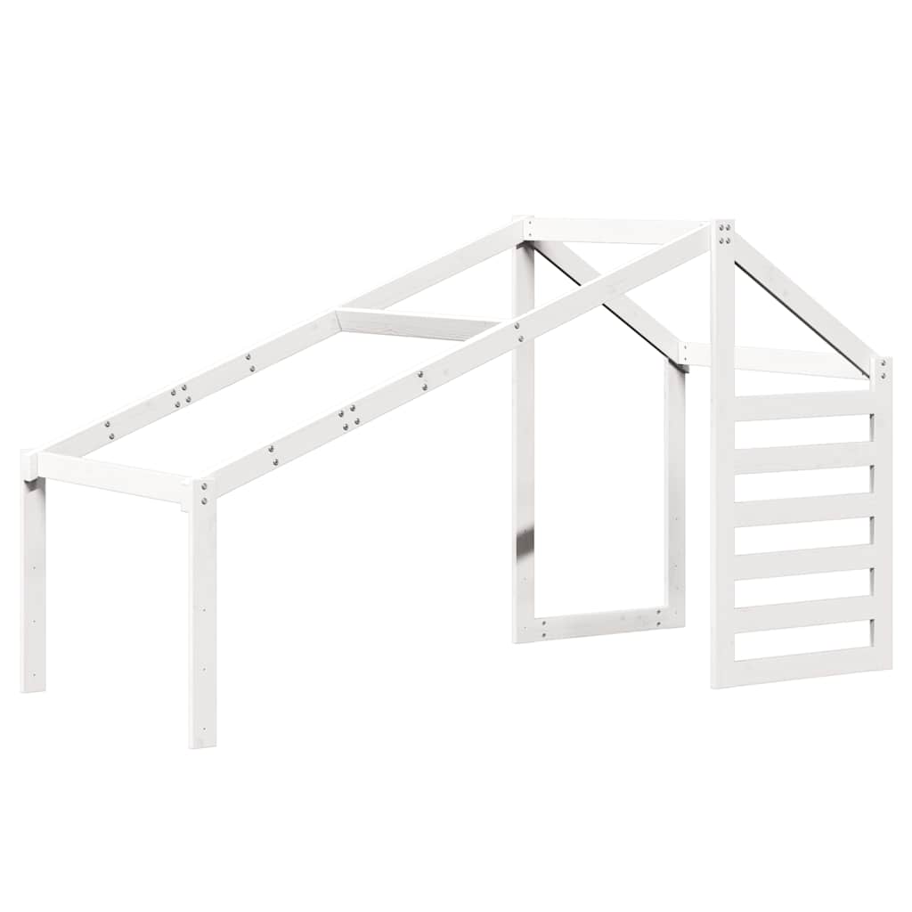 Lit haut sans matelas blanc 90x190 cm bois de pin massif - XIOS