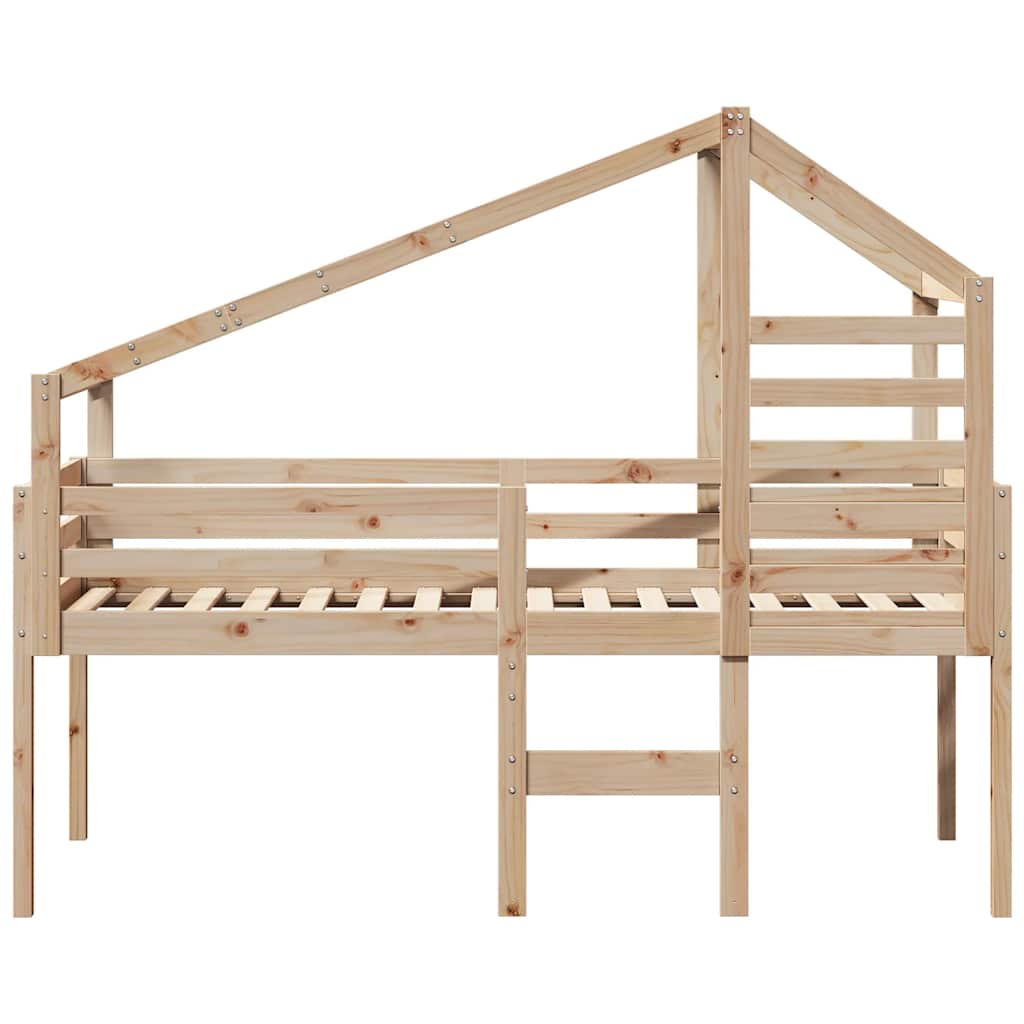 Lit haut sans matelas 75x190 cm bois de pin massif - XIOS