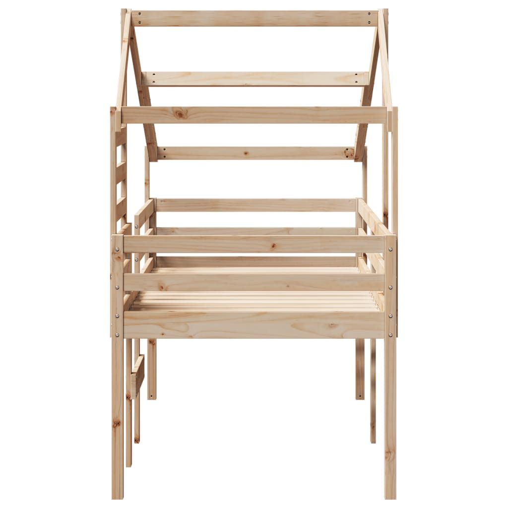 Lit haut sans matelas 75x190 cm bois de pin massif - XIOS