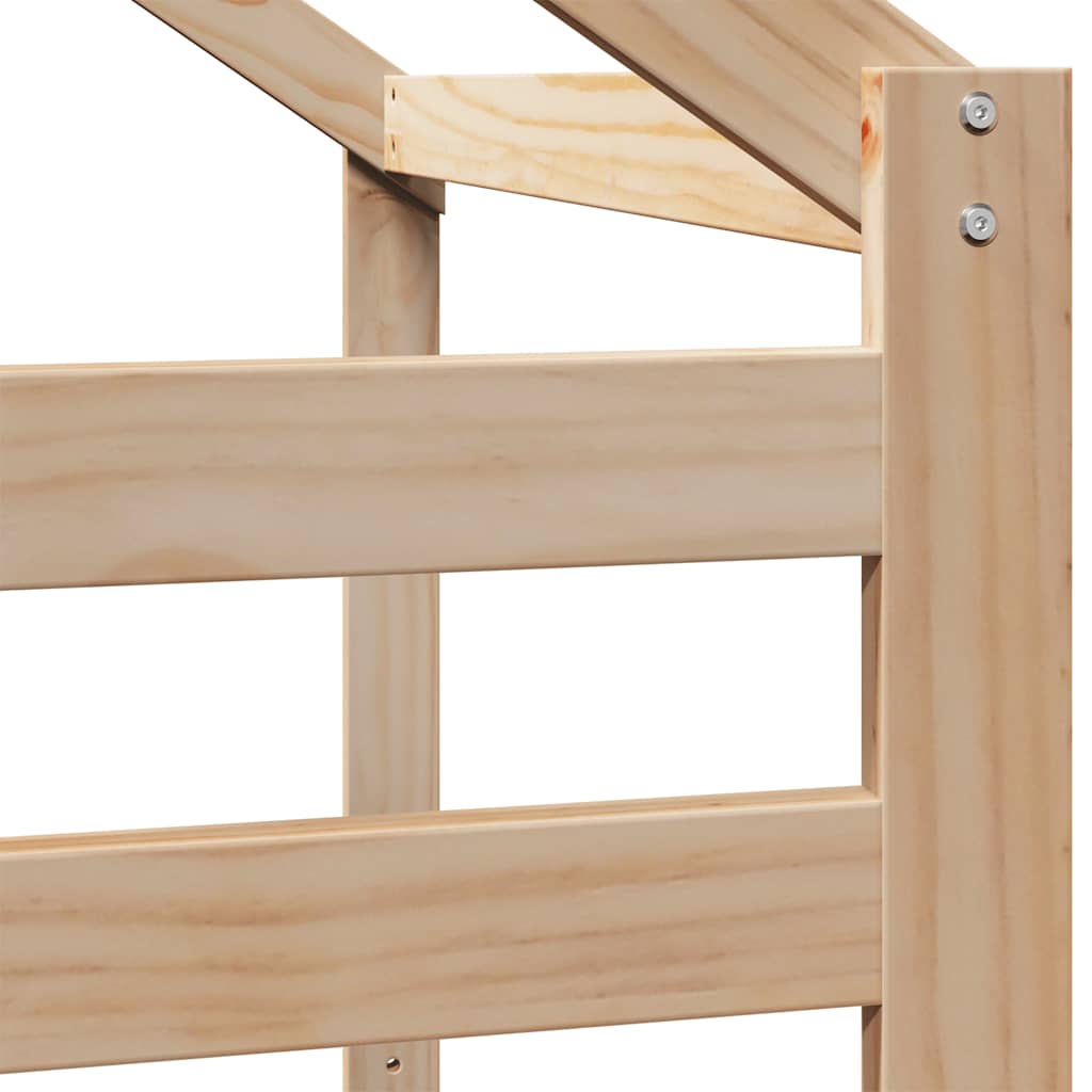 Lit haut sans matelas 75x190 cm bois de pin massif - XIOS