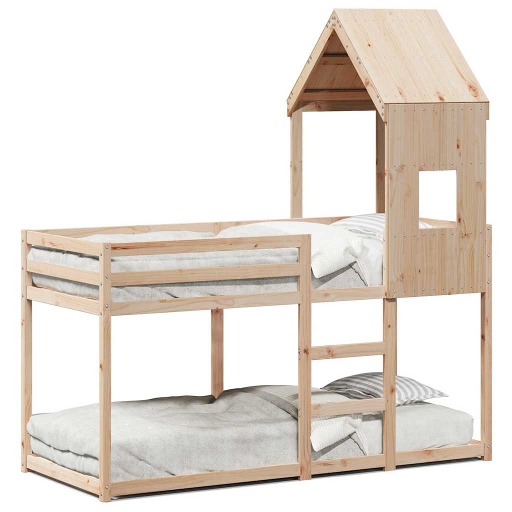 Lit superposé sans matelas 80x200 cm bois de pin massif - XIOS