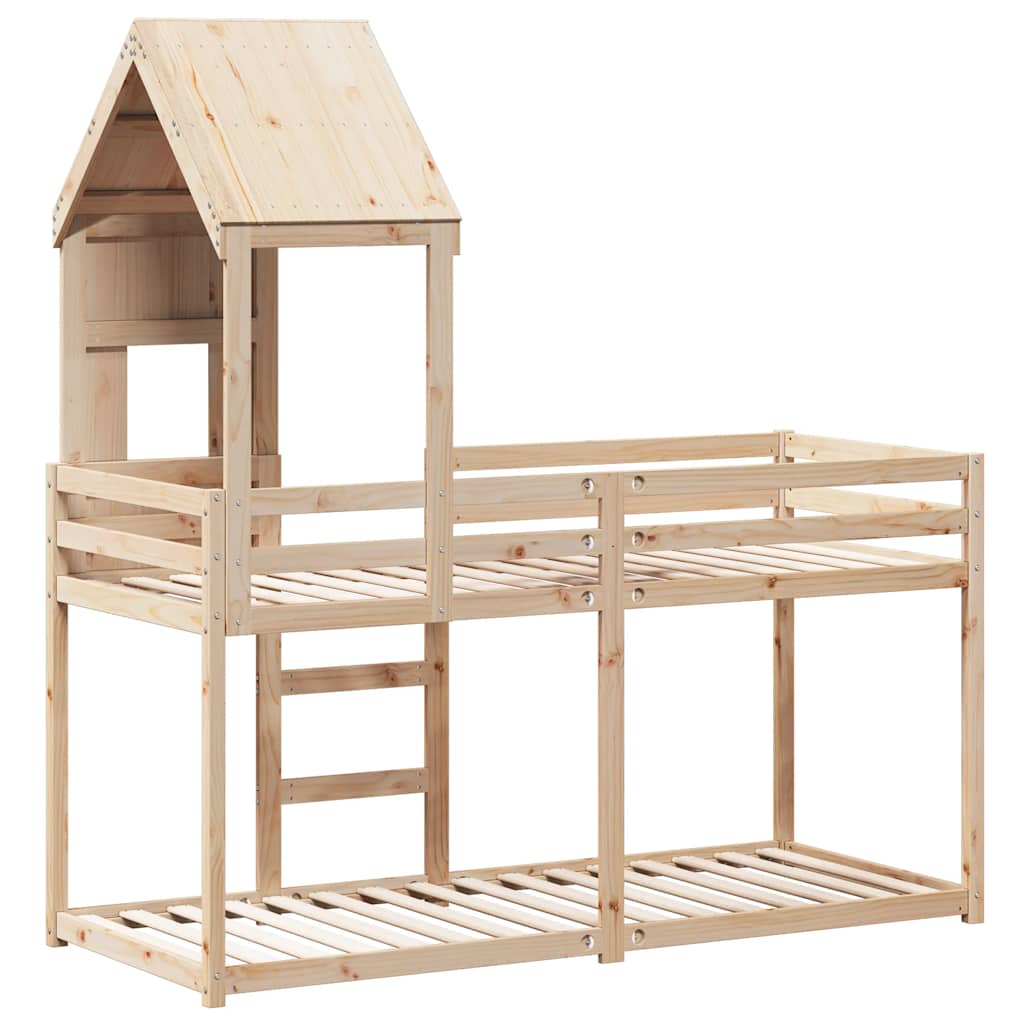 Lit superposé sans matelas 80x200 cm bois de pin massif - XIOS