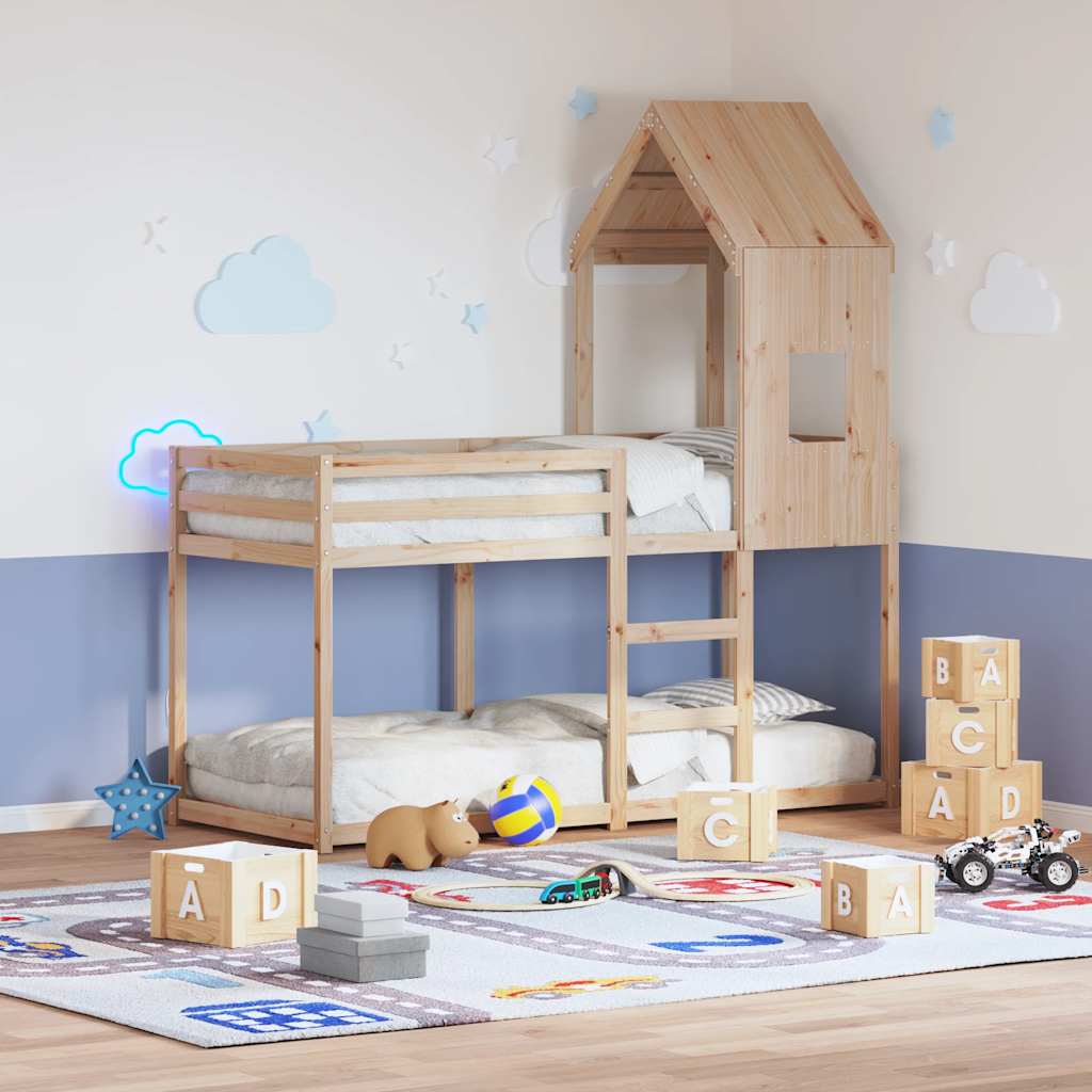 Lit superposé sans matelas 80x200 cm bois de pin massif - XIOS