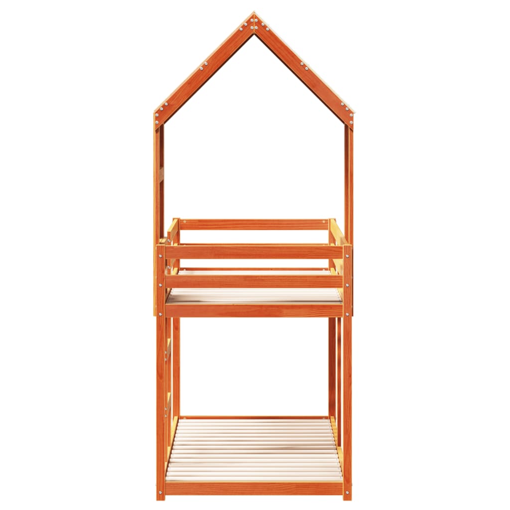 Lit superposé sans matelas cire marron 90x200 cm pin massif - XIOS