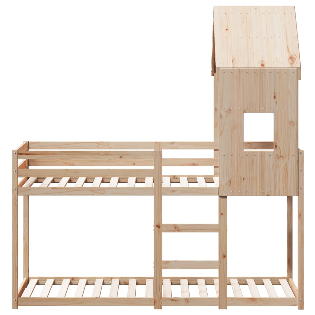 Lit superposé sans matelas 90x200 cm bois de pin massif - XIOS
