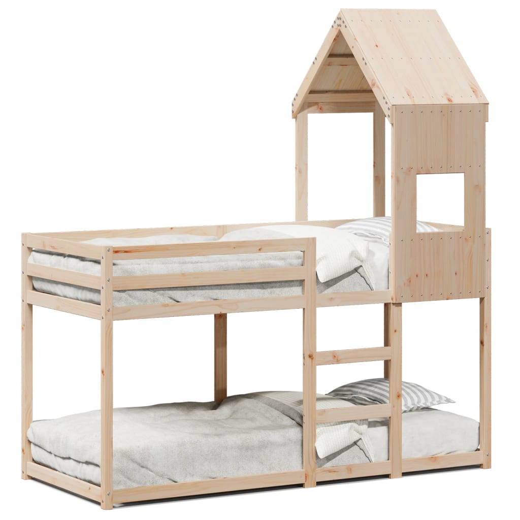 Lit superposé sans matelas 90x190 cm bois de pin massif - XIOS