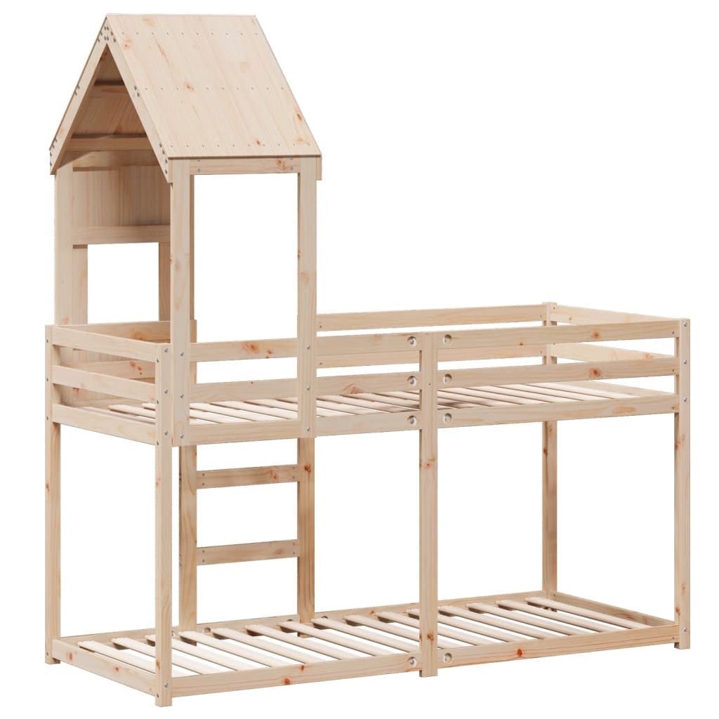 Lit superposé sans matelas 90x190 cm bois de pin massif - XIOS
