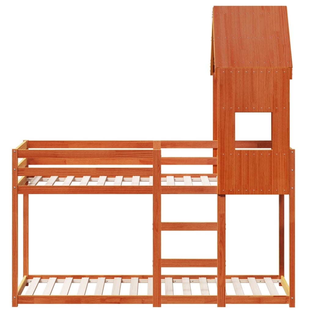 Lit superposé sans matelas cire marron 90x190 cm pin massif - XIOS