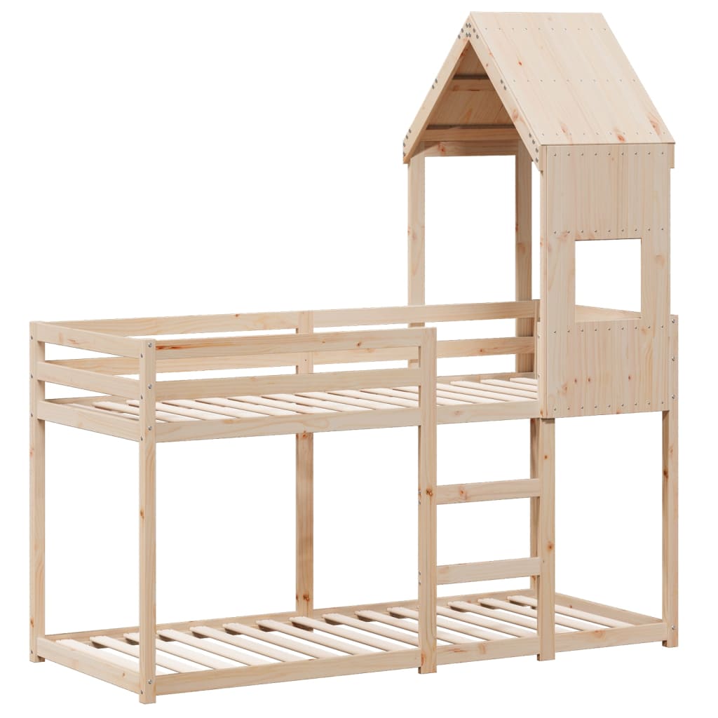 Lit superposé sans matelas 90x190 cm bois de pin massif - XIOS