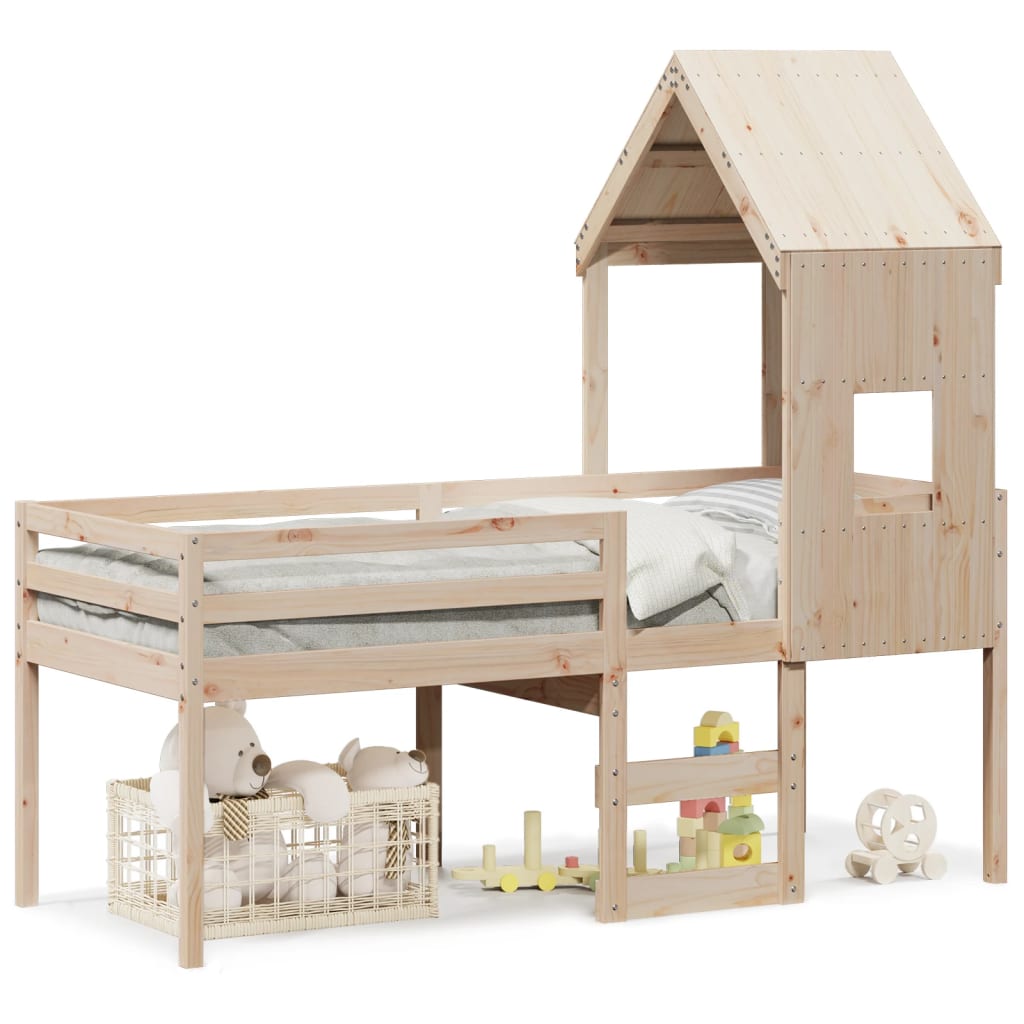 Lit haut sans matelas 80x200 cm bois de pin massif - XIOS