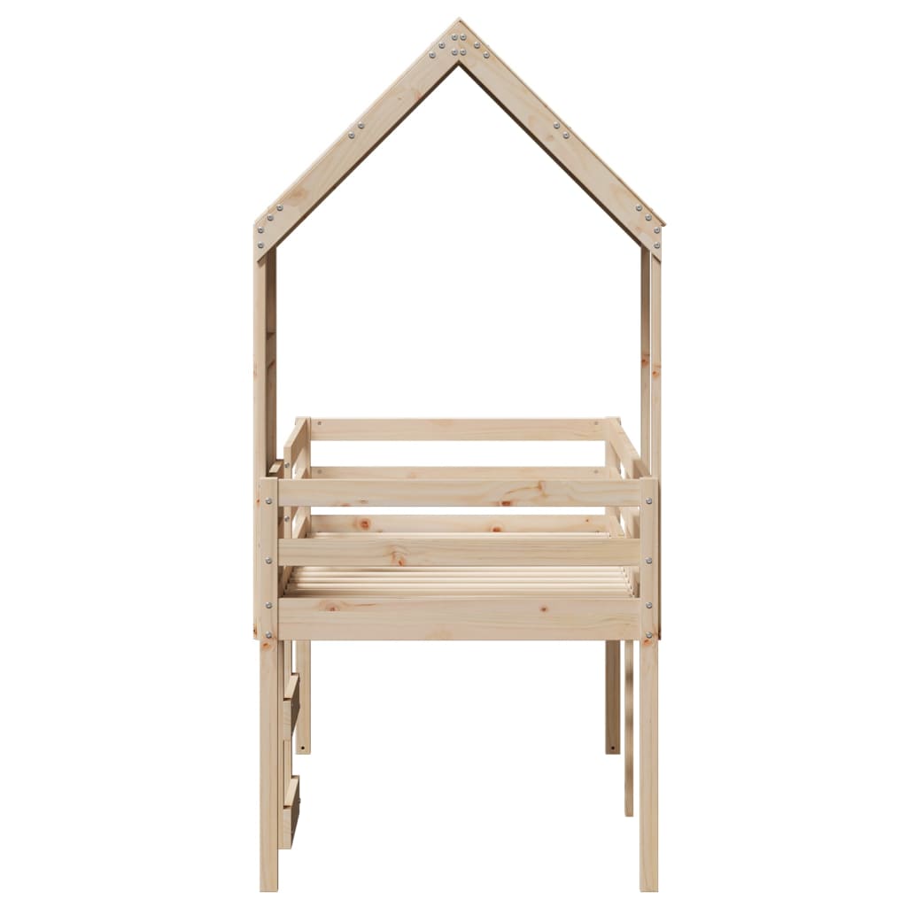 Lit haut sans matelas 90x200 cm bois de pin massif - XIOS