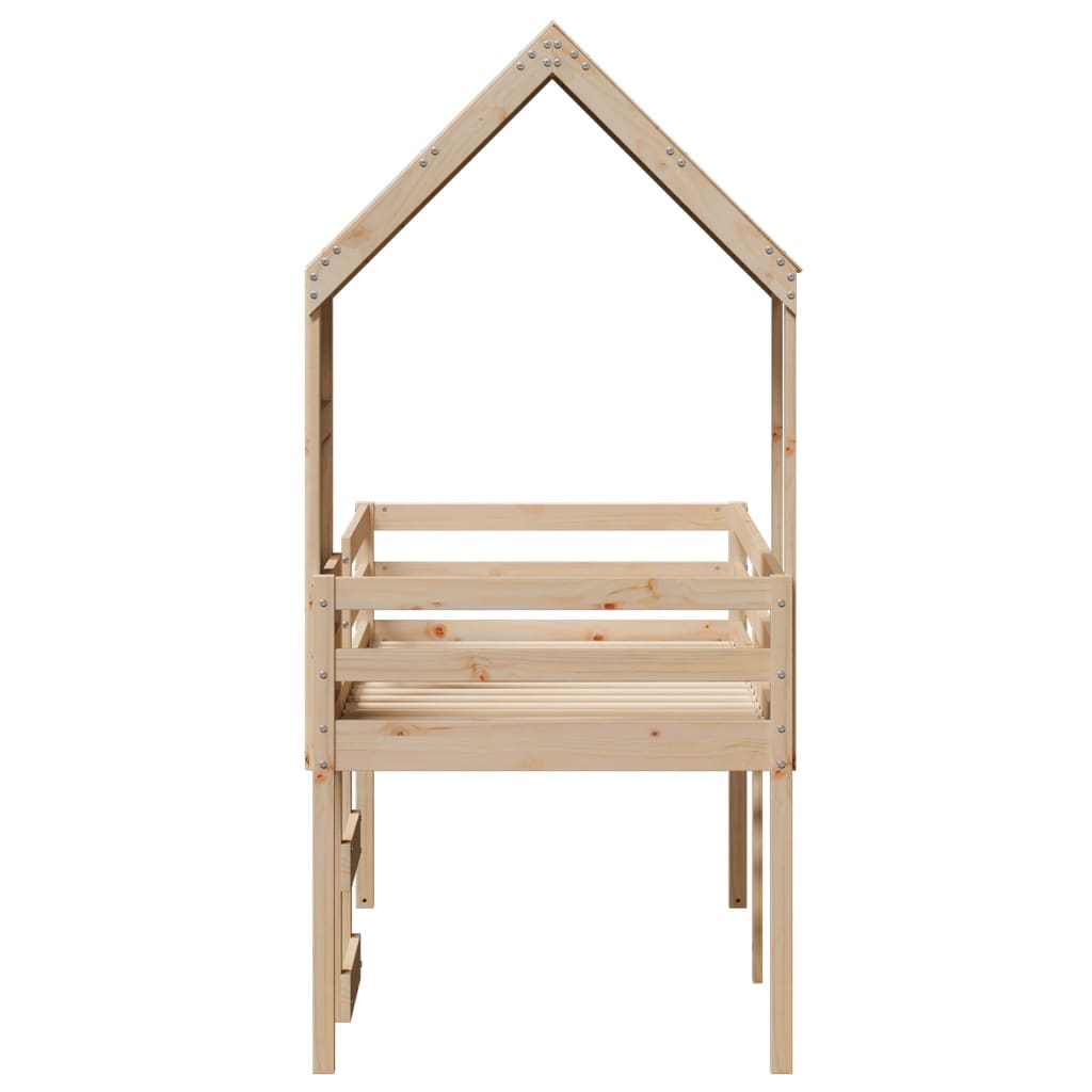 Lit haut sans matelas 90x190 cm bois de pin massif - XIOS
