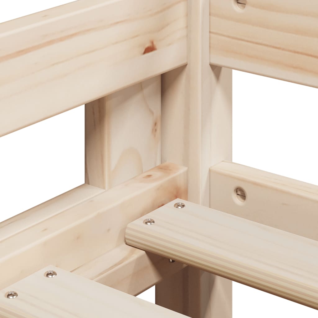 Lit haut sans matelas 90x190 cm bois de pin massif - XIOS