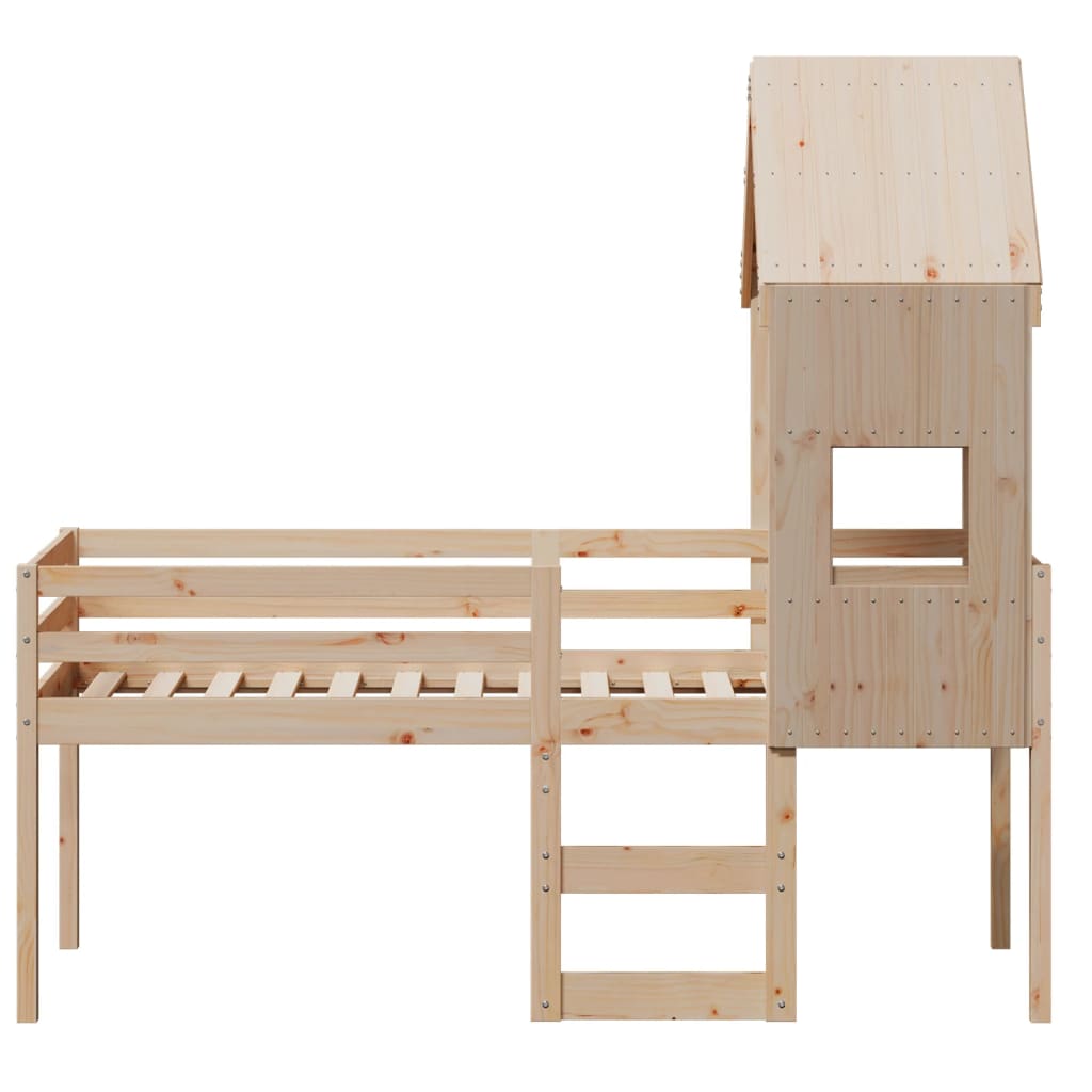 Lit haut sans matelas 75x190 cm bois de pin massif - XIOS