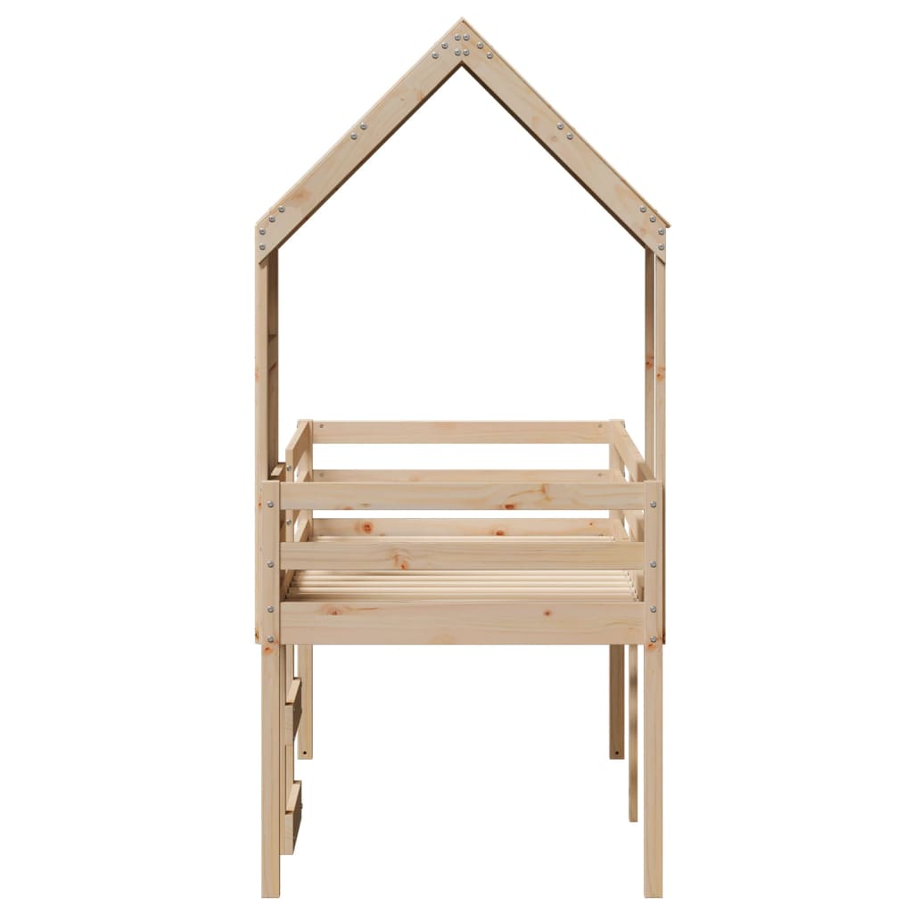 Lit haut sans matelas 75x190 cm bois de pin massif - XIOS