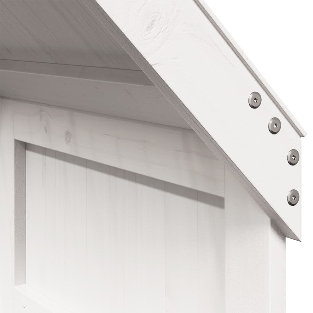 Lit superposé avec échelle et toit sans matelas blanc 80x200 cm - XIOS