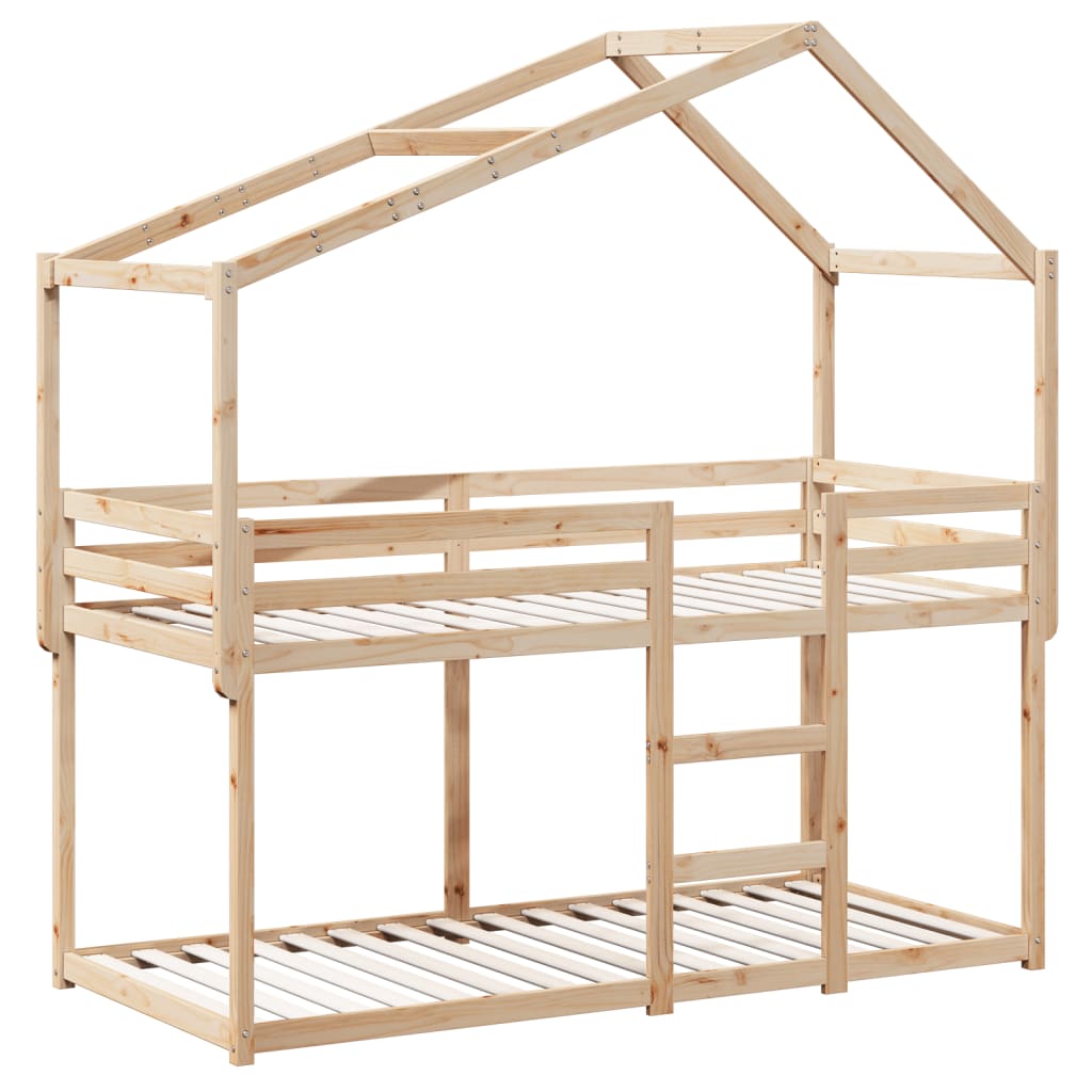 Lit superposé sans matelas 90x200 cm bois de pin massif - XIOS