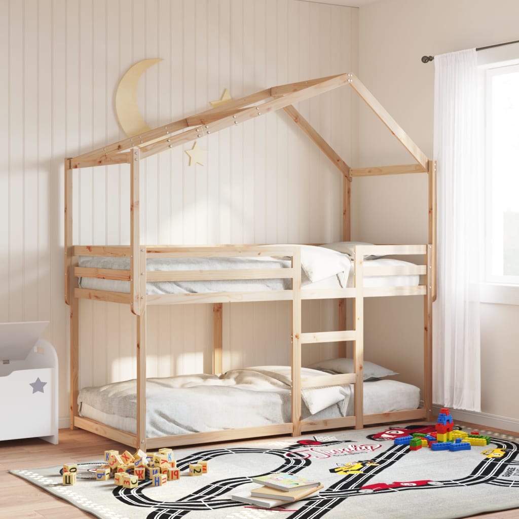 Lit superposé sans matelas 90x200 cm bois de pin massif - XIOS