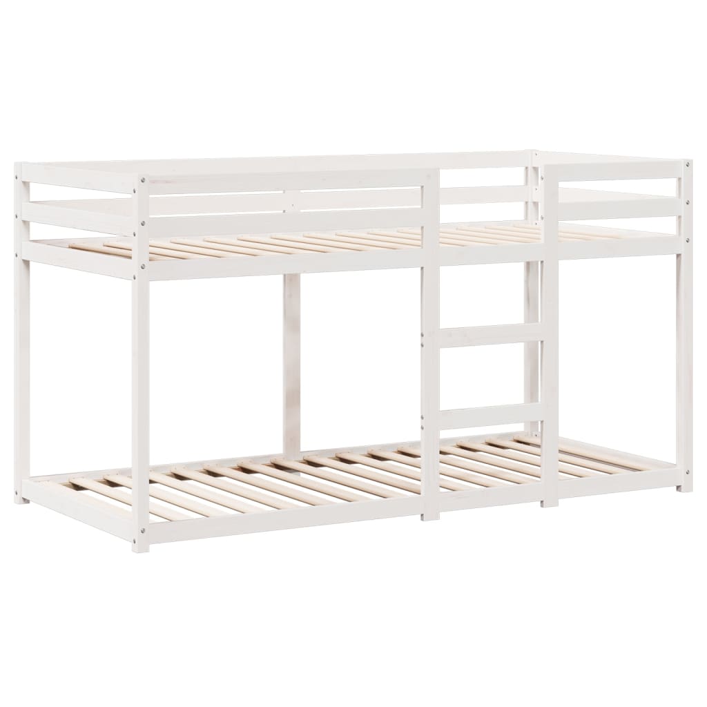 Lit superposé sans matelas blanc 80x200 cm bois de pin massif - XIOS