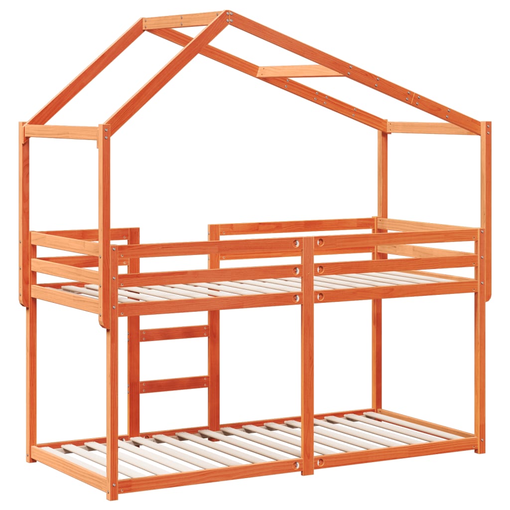 Lit superposé sans matelas cire marron 80x200 cm pin massif - XIOS