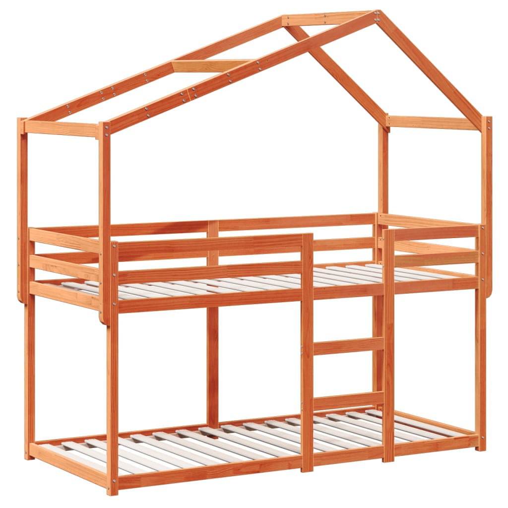 Lit superposé sans matelas cire marron 90x190 cm pin massif - XIOS